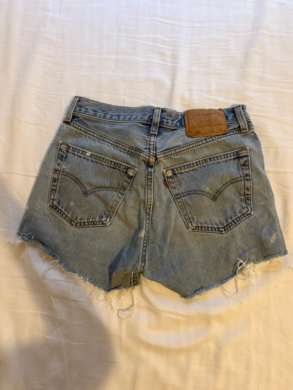 Levi's Light Blue Distressed Denim Cutoff Shorts